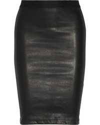 Черная кожаная юбка-карандаш от Helmut Lang