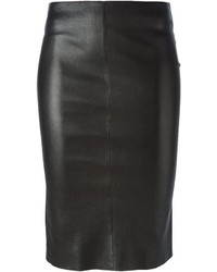 Черная кожаная юбка-карандаш от Jitrois