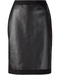 Черная кожаная юбка-карандаш от Lanvin