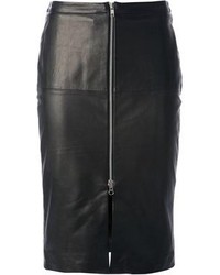 Черная кожаная юбка-карандаш от Muu Baa