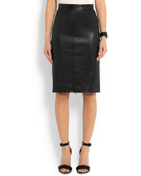 Черная кожаная юбка-карандаш от Givenchy