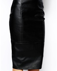 Черная кожаная юбка-карандаш от Asos