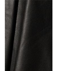 Черная кожаная юбка-миди со складками от ADAM by Adam Lippes