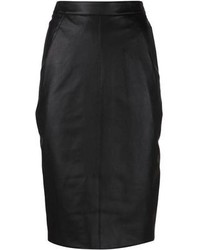 Черная кожаная юбка-миди от Gareth Pugh