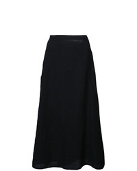 Черная кожаная юбка-миди от Yohji Yamamoto