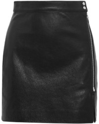 Черная кожаная юбка с рельефным рисунком от IRO