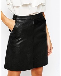 Черная кожаная юбка от Warehouse