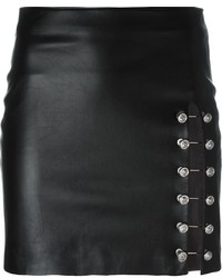 Черная кожаная юбка от Versus
