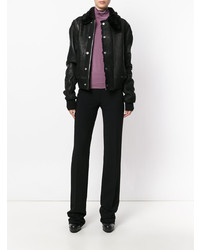 Мужская черная короткая дубленка от Rick Owens