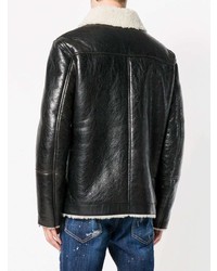 Мужская черная короткая дубленка от DSQUARED2