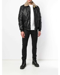 Мужская черная короткая дубленка от Parajumpers