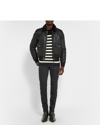 Мужская черная короткая дубленка от Saint Laurent