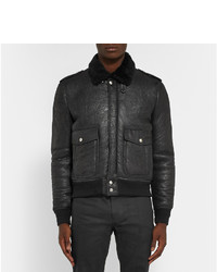 Мужская черная короткая дубленка от Saint Laurent