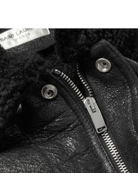 Мужская черная короткая дубленка от Saint Laurent