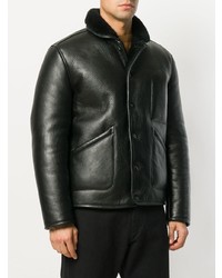 Мужская черная короткая дубленка от YMC