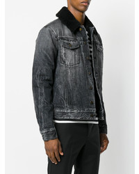 Мужская черная короткая дубленка от Saint Laurent