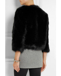 Черная короткая шуба от DKNY