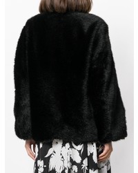 Черная короткая шуба от Sara Lanzi