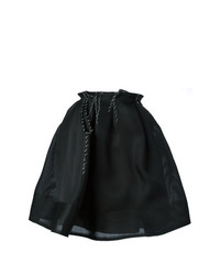 Черная короткая юбка-солнце со складками от Lanvin