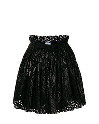 Черная короткая юбка-солнце со складками от MSGM