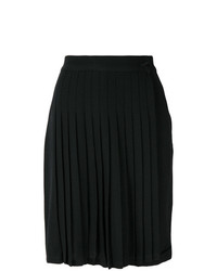 Черная короткая юбка-солнце со складками от Versace Vintage