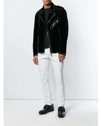 Мужская черная косуха с шипами от DSQUARED2