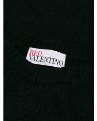 Женская черная кофта с коротким рукавом с цветочным принтом от RED Valentino