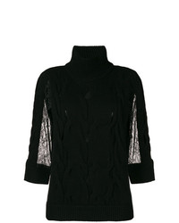 Женская черная кофта с коротким рукавом от Blumarine
