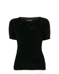 Женская черная кофта с коротким рукавом от Giorgio Armani