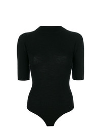 Женская черная кофта с коротким рукавом от Khaite