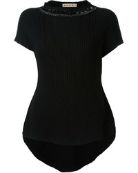 Женская черная кофта с коротким рукавом от Marni