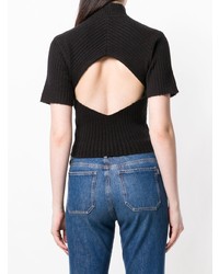 Женская черная кофта с коротким рукавом от Staud