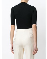 Женская черная кофта с коротким рукавом от Khaite