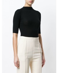 Женская черная кофта с коротким рукавом от Khaite