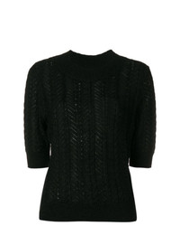 Женская черная кофта с коротким рукавом от Temperley London