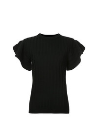 Женская черная кофта с коротким рукавом от Victoria Victoria Beckham