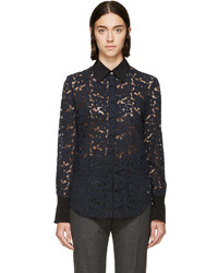 Черная кружевная блуза на пуговицах от 3.1 Phillip Lim