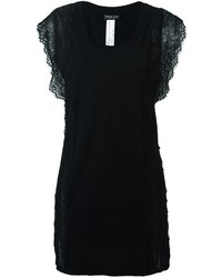 Черная кружевная блуза с коротким рукавом от Twin-Set