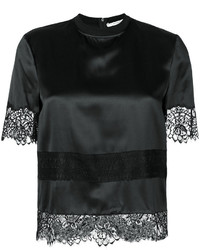 Черная кружевная блузка с вышивкой от Givenchy