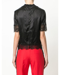 Черная кружевная блузка с вышивкой от Givenchy