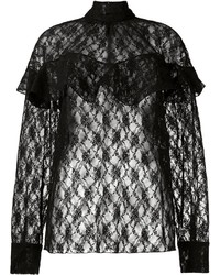 Черная кружевная блузка с длинным рукавом от Awake