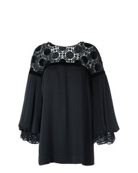 Черная кружевная блузка с длинным рукавом от Martha Medeiros
