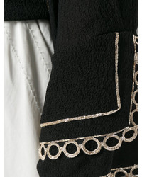 Черная кружевная блузка с рюшами от Chloé