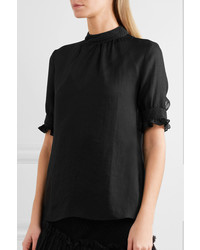 Черная кружевная блузка от MCQ