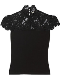 Черная кружевная блузка от Alice + Olivia