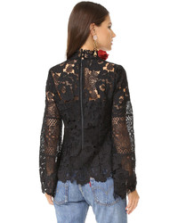 Черная кружевная блузка от Nanette Lepore