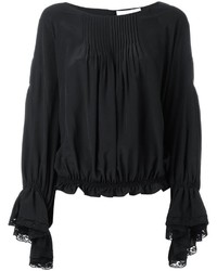 Черная кружевная блузка от Chloé