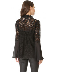 Черная кружевная блузка от Rachel Zoe