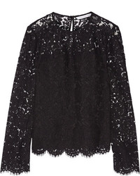 Черная кружевная блузка от Diane von Furstenberg