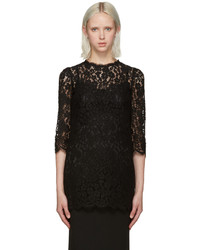 Черная кружевная блузка от Dolce & Gabbana